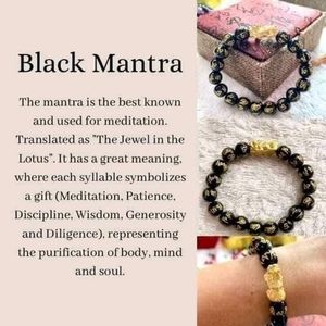 24k Piyao Black Mantra Bracelete NWB